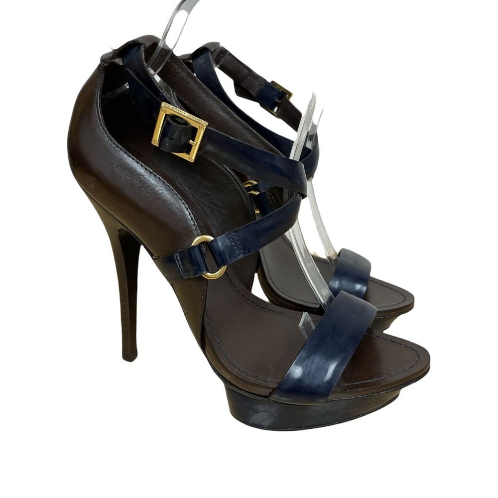 Open Toe Two-toned Leather Sandals